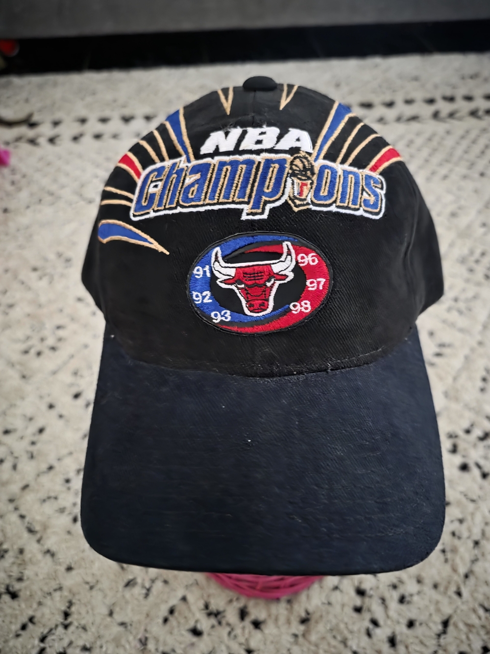 98 Chicago Bulls NBA Champions Black Baseball Cap